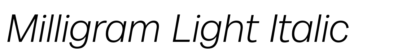 Milligram Light Italic